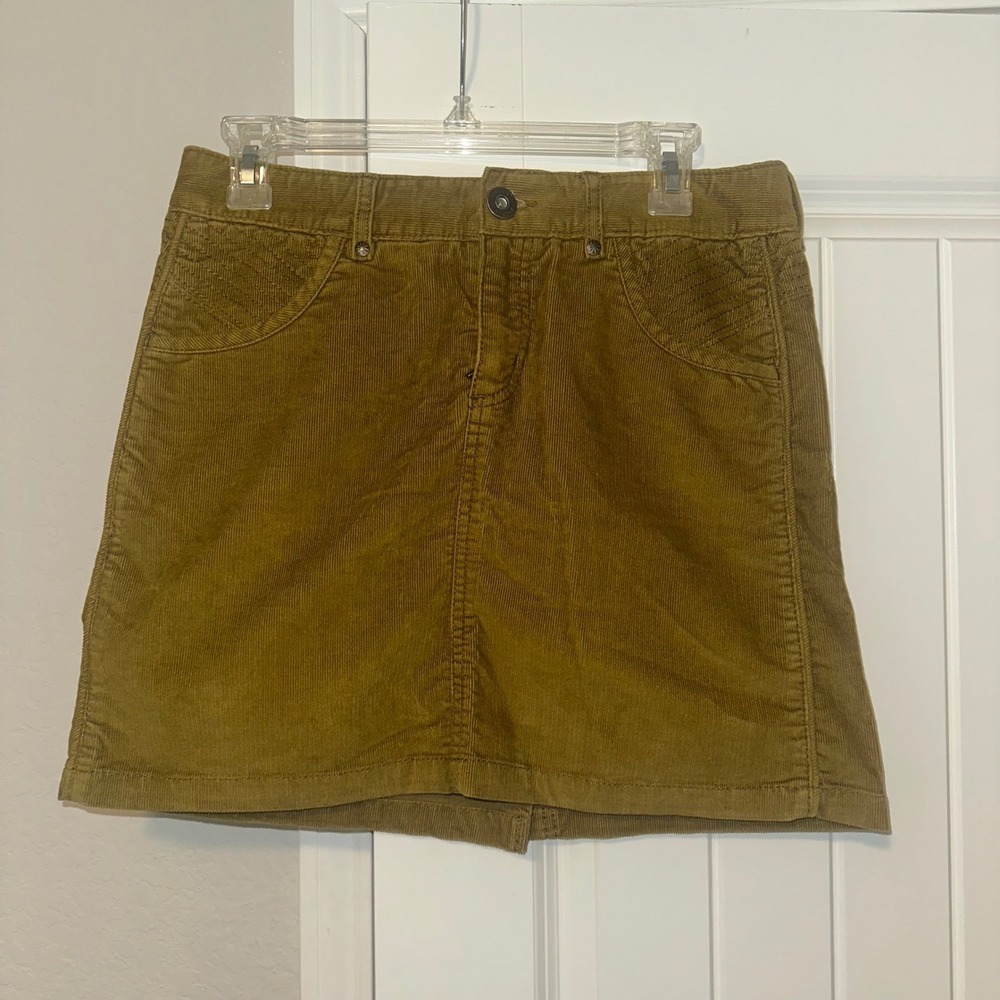 Athleta Kaleidoscope Old Gold‎ Corduroy Mini Skirt Size 4 Spring Summer Vacation